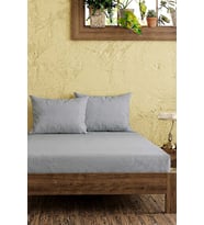 Gri Ranforce Pamuklu Çift Kişilik Lastikli Çarşaf Seti - 3 Parça - 160x200 cm