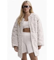 Nike Sportswear Cozy Terma Fit Women's Loose High Pile Jacket Kadın Bol Kesim Peluş Spor Ceket Krem