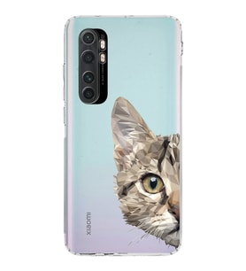 Xiaomi  Mi Note 10 Lite  Kamera Korumalı Kapak Catface Tasarımlı Şeffaf  Kılıf