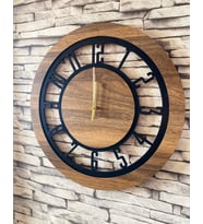 Dekoratif Ahşap Duvar Saati 50 cm