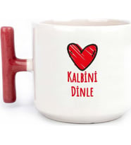 Tanem Kalbini Dinle Tasarımlı Baskılı T Kupa Bardak