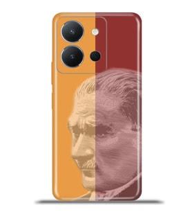 Vivo Y36 Kapak HD Renkli Dizayn Silikon Kılıf - SarıKırmızıAtaturk