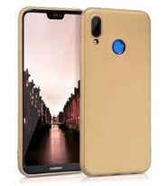 Huawei P Smart 2019 İnce Mat Esnek Altın Silikon Kılıf