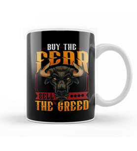 Buy The Fear Sell The Greed Trading Investing Bull Kupa Bardak Porselen
