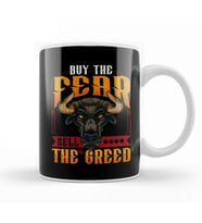 Buy The Fear Sell The Greed Trading Investing Bull Kupa Bardak Porselen