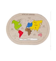 Eğitici Oyuncaklar Ahşap Kıtalar Puzzle Seti Bultak Çocuk Puzzle