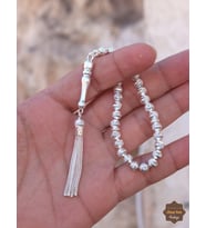 Kristal Küre Kesim 925 Ayar Gümüş Midyat Telkari El İşçiliği Tesbih 201025861