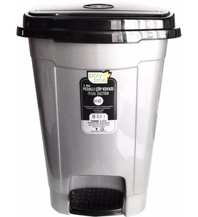 Polytime Pedallı Basmalı Çöp Kutusu Kovası / Gri / 52 Litre / Çıkarılabilir İç Kovalı / 57x40x40 Cm.