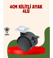 4 Cm Kilitli Döner Ayak 4 Adet Sehpa Mobilya Ayağı
