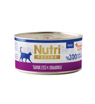 Nutri Feline Tavuk Etli ve Somonlu Tahılsız Prebiyotik İlaveli Ezme Yetişkin Kedi Konservesi 70gr