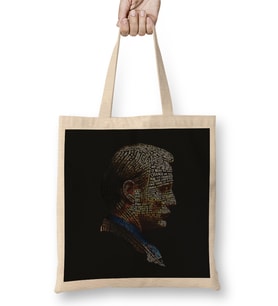 Dark Hannibal Typography Bez Çanta Uzun Saplı