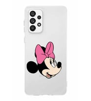 Samsung Galaxy A23  Kapak Minnie Mouse Tasarımlı Şeffaf Silikon Kılıf