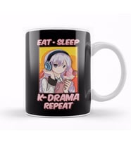 Cute & Funny Eat Sleep K Drama Repeat Korean K Pop Kupa Bardak Porselen