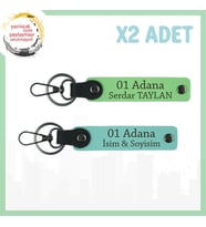 Turkuaz-F Yeşil, İsimle Kişiselleştirilebilir, 01 Adana Ruhuna Özel, Hatıralık 2'li Anahtarlık Seti (Çok Renkli)