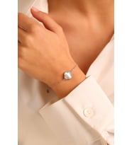925 Ayar Gümüş Van Cleef Tek sıra Kadın Bileklik Rodyum