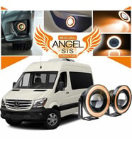 Mercedes - Benz Sprinter Uyumlu, Universal Mercekli Led Angel Sis Farı, 76mm Turuncu Renk
