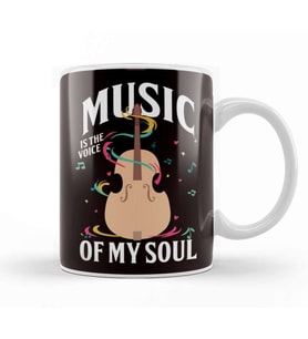 Music Voice Of Soul Cello Player Cellist Musical Instrument Kupa Bardak Porselen