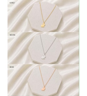 Kişiye Özel 925 Ayar Gümüş Minimalist Tavşan Figürlü Kolye (Rose)