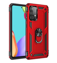 Durukar® Samsung Galaxy A52 Kılıf Sofya Yüzüklü Silikon Kapak - Kırmızı