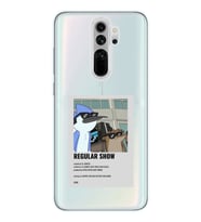 Redmi Note 8 Pro Uyumlu Regular Show Mordecai ve Rigby Desenli Şeffaf Telefon Kılıfı
