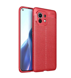 Xiaomi Mi 11 Kılıf Pu-Deri Leather Pu Serisi Esnek Soft Ultra Protection (Kırmızı)