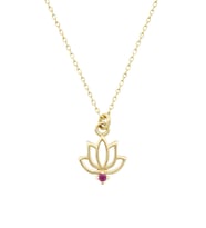 Yakut Lotus Çiçeği Kolye