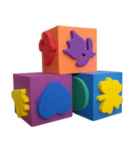 Sünger Baskı Eva Küp 5x5 Cm 3 Adet 1 Paket Artlantis Küp Eva Baskı 1 Paket (Karışık)