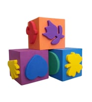 Sünger Baskı Eva Küp 5x5 Cm 3 Adet 1 Paket Artlantis Küp Eva Baskı 1 Paket (Karışık)