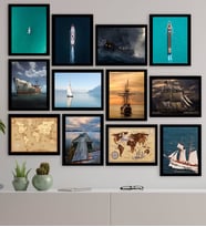 BK Gift 12 Parça Çerçeve Görünümlü Ahşap Tablo Seti (65x80cm)-4