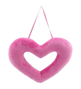Pembe Delikli Kalp Velboa 36 cm