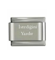 İsim Charm Gold Baş Harf Charm Tarih Charm Isminizi Bilekliğinize Yazdırın (Fuşya-Pembe)