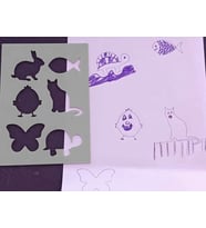 3D Baskı Hayvan Figürleri Çizim Şablonu - Çoklu Desen Kalıbı - Gri