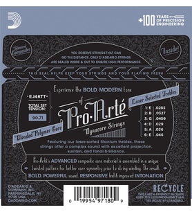 D'Addario EJ46TT Pro-Arte Serisi Klasik Gitar Tel Seti (Hard Tension - Titanyum)