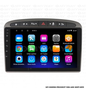Peugeot 308 9 inç Android Navigasyon ve Multimedya Sistemi 2008-2013