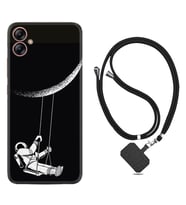Samsung Galaxy A04E Kılıf Resimli Boyun Askılı İpli Desenli Silikon Series Astronot 519
