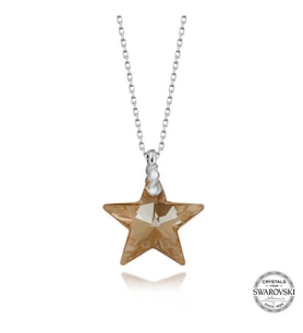 Swarovski Crystal Taşlı Yıldız Gümüş Kadın Kolye