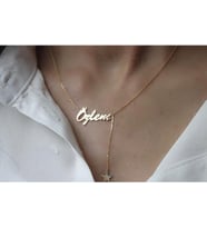 Altın Kaplama Kişiye Özel İsimli Yıldız 925 K Gümüş Kolye