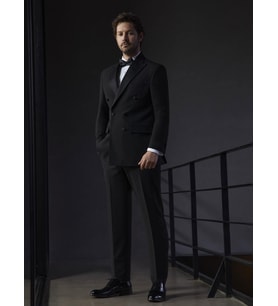 Siyah Erkek Slim Fit Düz Sivri Yaka Smokin Takım - 92393