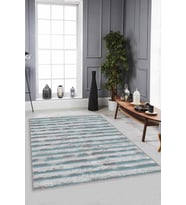 Turkuaz Spor Kaymaz Tabanlı Makinede Yıkanabilir Halı FO08 - 100 x 160 cm