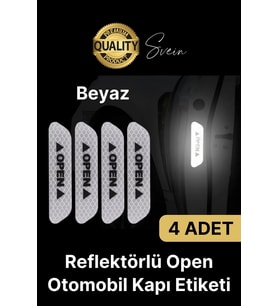 Oto Sticker Yan Kapı İkaz Open Reflektörlü Yapıştırma Oto Aksesuar Binek Ticari İz Bırakmaz