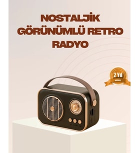 Retro Bluetooth Radyo – Nostaljik Tasarım, Tf Kart Ve Usb Destekli