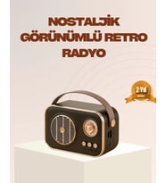 Retro Bluetooth Radyo – Nostaljik Tasarım, Tf Kart Ve Usb Destekli