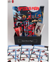 DEKOMUS ÖZEL KUTULU LİSANSLI SPIDERMAN 19 PARÇA KIRTASİYE SETİ PİPETLİ BARDAK,RESİM DEFTERİ,KURŞUN KALEM,SİLGİ VE KALEMTRAŞ (Krem)