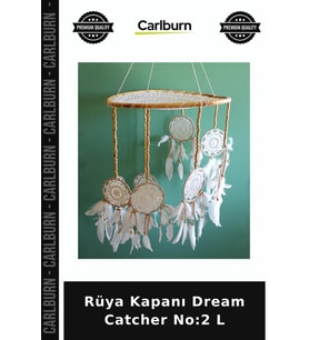 Özel Üretim Dekoratif Duvar Süsü Bohem Ev Aksesuarı Hediye Rüya Kapanı Dream Catcher No:2 L