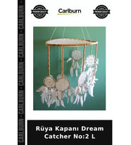 Özel Üretim Dekoratif Duvar Süsü Bohem Ev Aksesuarı Hediye Rüya Kapanı Dream Catcher No:2 L
