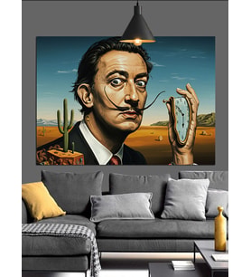 Salvador Dalí'Nin Eriyen Saati Dekoratif Kanvas - Mdf Ahşap Tablo
