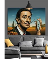 Salvador Dalí'Nin Eriyen Saati Dekoratif Kanvas - Mdf Ahşap Tablo
