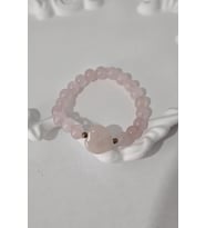 SERTİFİKALI 8 MM KALP PEMBE KUVARS DOĞALTAŞ BİLEKLİK