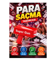 Kırmızı Para Saçma Tabancası – Pil ile Çalışan Kağıt Fırlatma Makinesi