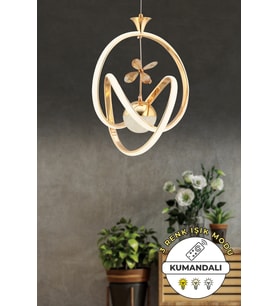 Modern Dimmerli Gold Sarkıt LED Avize, 3 Renk Işık Seçeneği